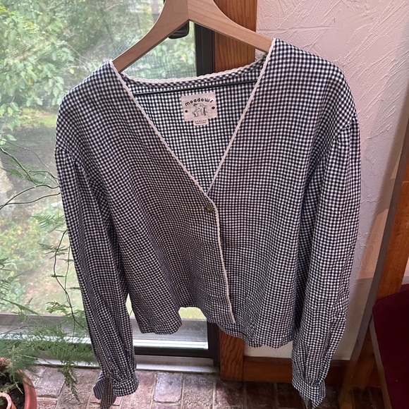 Meadows Black and White Gingham blouse. - Picture 1 of 2
